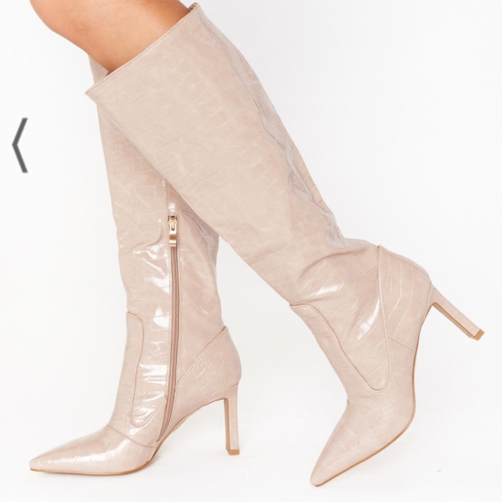 Billini Laurie Tall Boot ~ Blush Croc